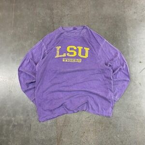 LSU Tigers Purple Long Sleeve Shirt Blue 84 NCAA College Mens XL